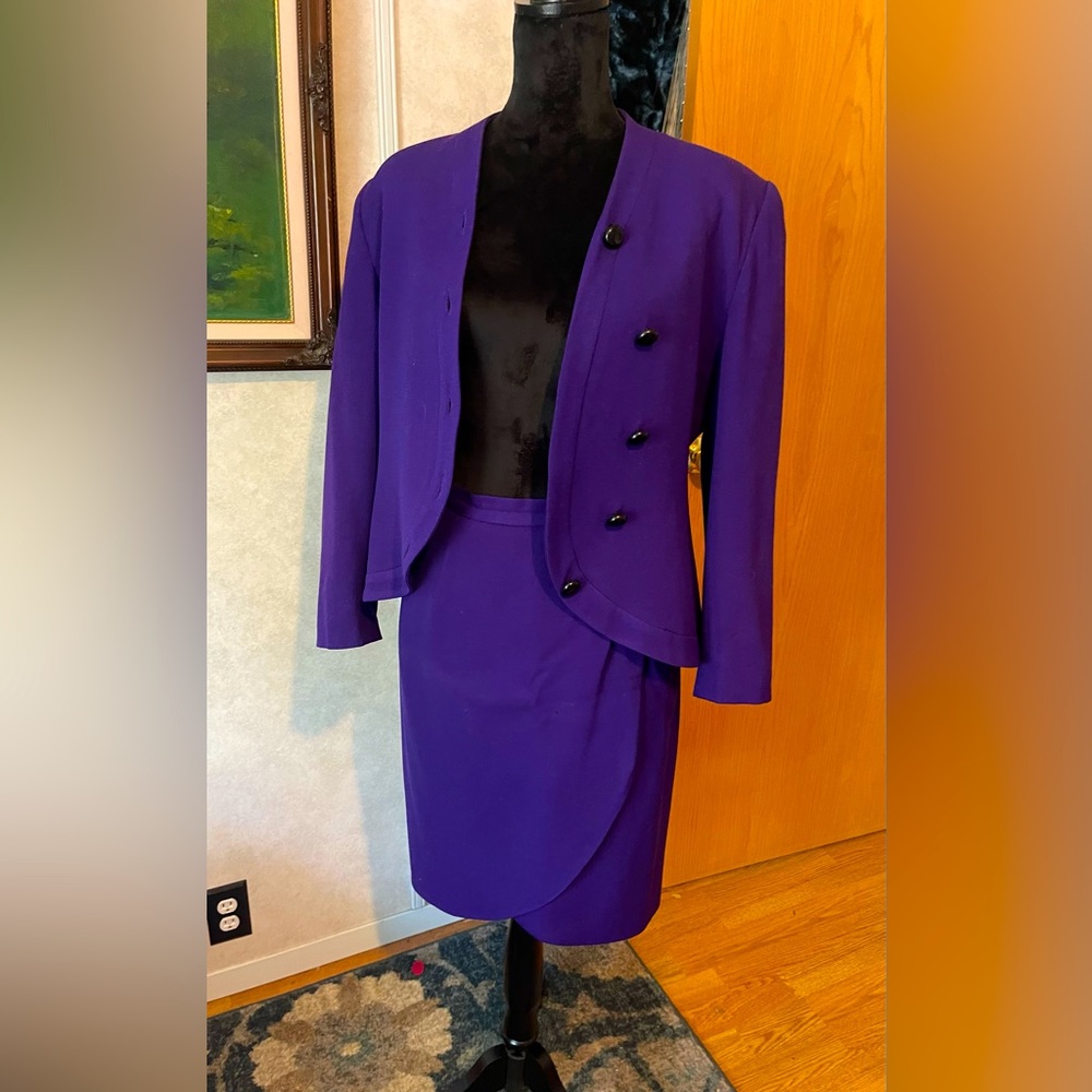 Vintage purple Dior skirt suit set